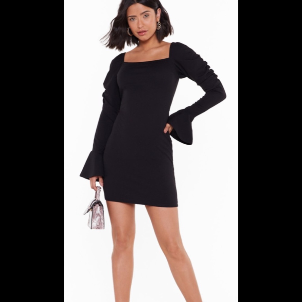 Nasty Gal I Don’t Square Ruched Mini Dress